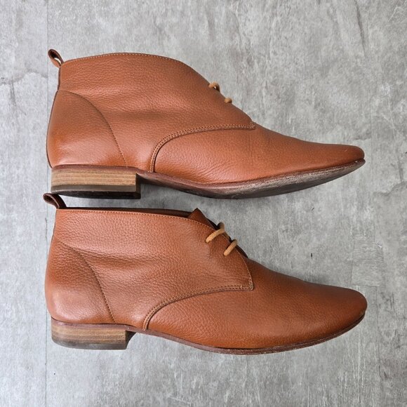 Cole Haan Chukka Boots 8 Brown Leather Cottage Lagenlook Lace Up Ankle Booties - Picture 5 of 11